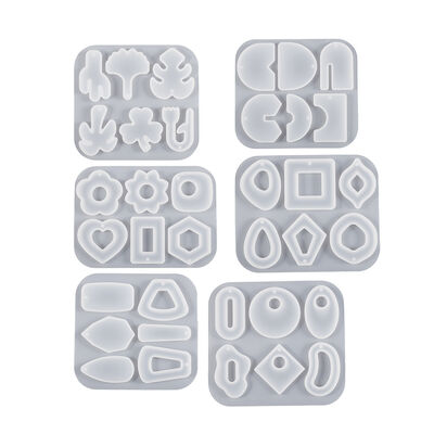 DIY crystal drop adhesive pendant earrings, silicone mold, irregular shaped flowers, leaves, arch shaped jewelry, hanging pendant, grinding