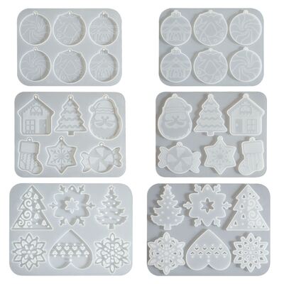 DIY crystal drop glue bell snowflake Christmas tree Christmas pendant hanging keychain silicone mold