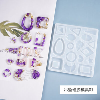DIY Crystal Dropping Gel Mold Pendant Hanging Earrings Earrings Multi Specification Jewelry Mirror Silicone Mold