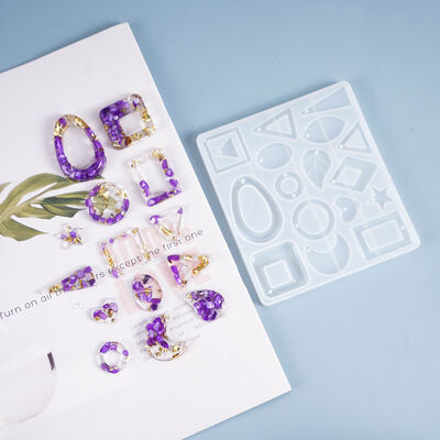 DIY Crystal Dropping Gel Mold Pendant Hanging Earrings Earrings Multi Specification Jewelry Mirror Silicone Mold