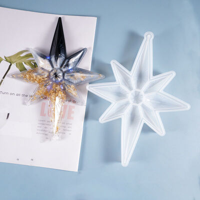 DIY crystal dropper mold, star shaped octagonal hanging pendant, star colored light, diamond star silicone mold