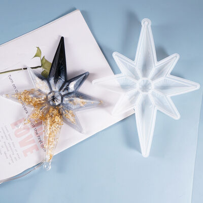 DIY crystal dropper mold, star shaped octagonal hanging pendant, star colored light, diamond star silicone mold