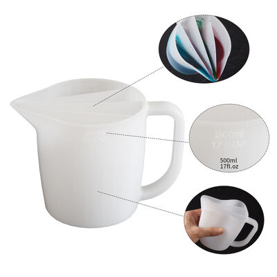 DIY silicone color grading cup, drip dispensing, grid mixing, color matching cup with handle, four grid silicone tool