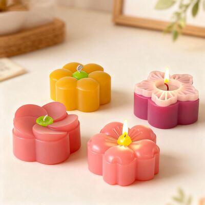 Aromatherapy flower candle gift silicone mold DIY mirror resin gypsum small flower drip glue mold