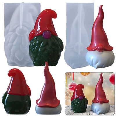 DIY crystal drip glue mold, bearded Santa Claus table decoration silicone mold, spot wholesale