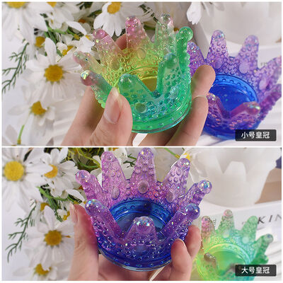 Crown storage box silicone mold DIY dropper crown candle holder ashtray jewelry ring holder mold