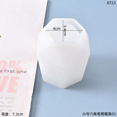 DIY Crystal Dropping Gel Mold Handmade Small Hexagonal Cutting Pen Holder Pencil Storage Silicone Mold