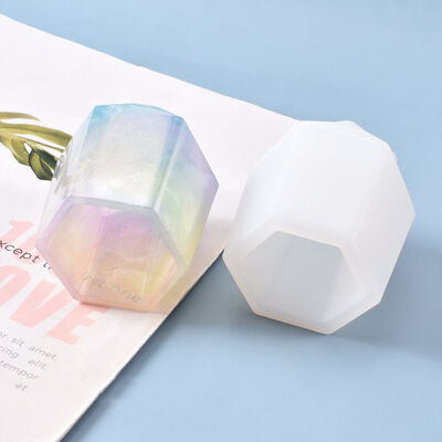 DIY Crystal Dropping Gel Mold Handmade Small Hexagonal Cutting Pen Holder Pencil Storage Silicone Mold
