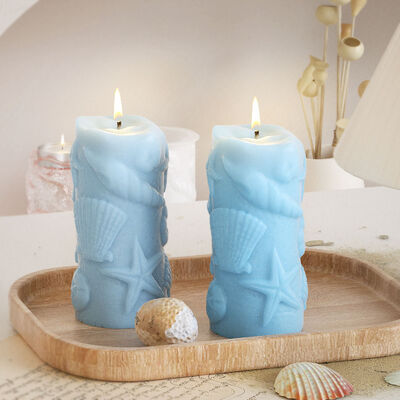 Crystal dropper DIY marine animal cylindrical table aromatherapy gypsum candle holder silicone mold