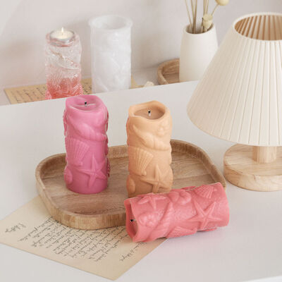 Crystal dropper DIY marine animal cylindrical table aromatherapy gypsum candle holder silicone mold