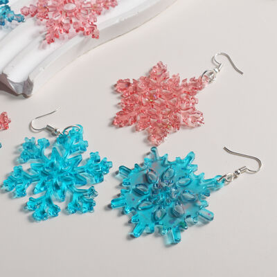 Resin dropper mold DIY eight link Christmas snowflake pendant earrings hanging keychain silicone mold