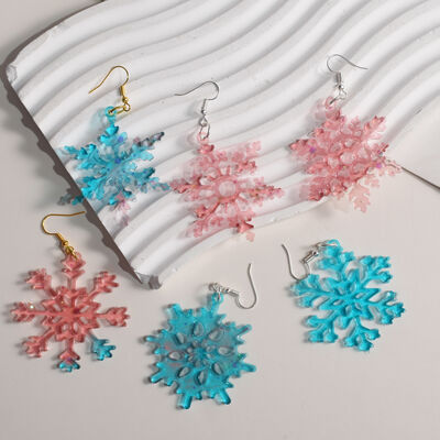 Resin dropper mold DIY eight link Christmas snowflake pendant earrings hanging keychain silicone mold