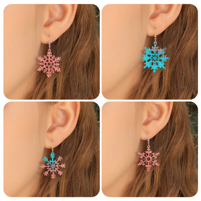 Resin dropper mold DIY eight link Christmas snowflake pendant earrings hanging keychain silicone mold