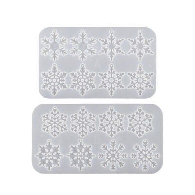 Resin dropper mold DIY eight link Christmas snowflake pendant earrings hanging keychain silicone mold
