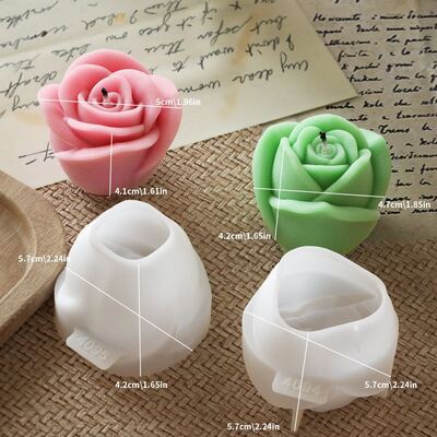 DIY crystal dropper 3D three-dimensional rose bud silicone mold aromatherapy gypsum candle ornament grinding tool