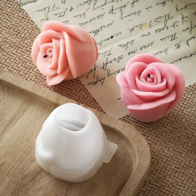DIY crystal dropper 3D three-dimensional rose bud silicone mold aromatherapy gypsum candle ornament grinding tool