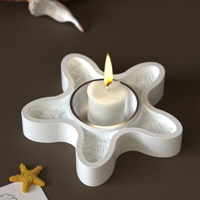 DIY crystal dropper resin gypsum starfish shell small fish candle holder ocean series silicone mold