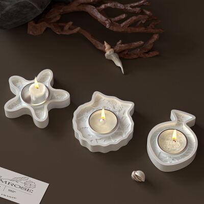 DIY crystal dropper resin gypsum starfish shell small fish candle holder ocean series silicone mold