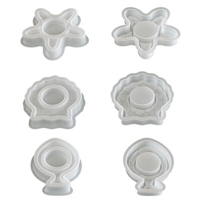 DIY crystal dropper resin gypsum starfish shell small fish candle holder ocean series silicone mold