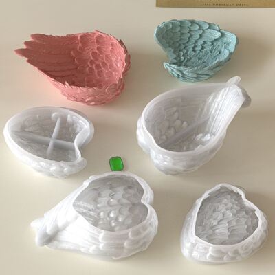 Size Wing Storage Box Silicone Mold DIY Aromatherapy Gypsum Candle Cup Pendant Dropping Mold