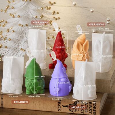 Easter Mirror Dwarf Candle Mold Clover Faceless Old Man Bearded Old Man Dwarf Gypsum Mold