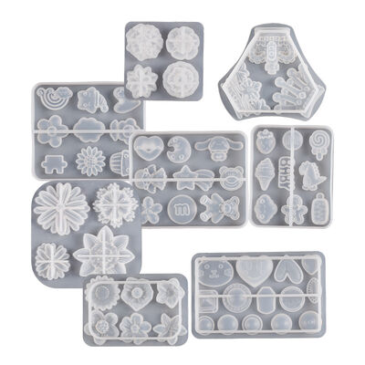 DIY crystal dropper ring hair clip jewelry silicone mold flower crown love animal patch grinding