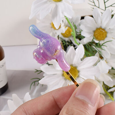 DIY crystal dropper ring hair clip jewelry silicone mold flower crown love animal patch grinding
