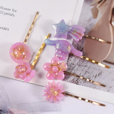 DIY crystal dropper ring hair clip jewelry silicone mold flower crown love animal patch grinding