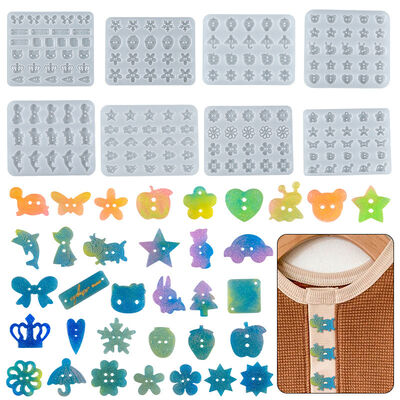 DIY crystal dropper grinding tool, flower, fruit, small animal, crown, bow, button, silicone mold
