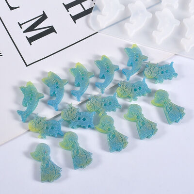 DIY crystal dropper grinding tool, flower, fruit, small animal, crown, bow, button, silicone mold