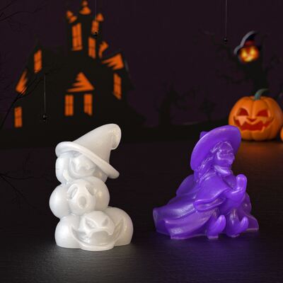 DIY Halloween Witch Pumpkin Ghost Candle Silicone Mold Aromatherapy Gypsum Pendant Dropping Mold