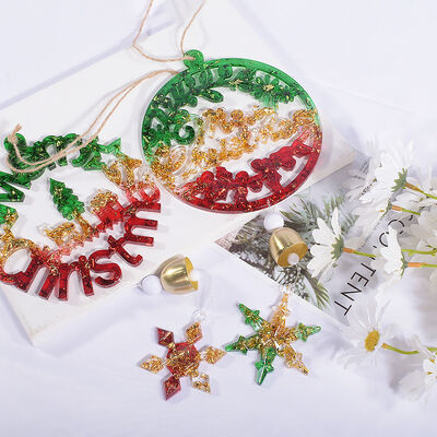 DIY crystal dropper rubber wind chime mold, reindeer snowflake Christmas English big listing silicone mold