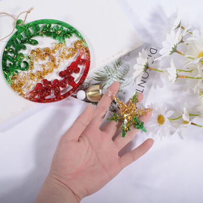DIY crystal dropper rubber wind chime mold, reindeer snowflake Christmas English big listing silicone mold