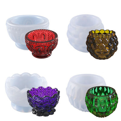DIY crystal dropper mold creative candle succulent potted plant relief bowl silicone mold spot wholesale