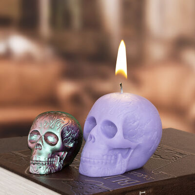 DIY Halloween dropper glue large, medium, small flame pattern skull gypsum candle ornament silicone mold