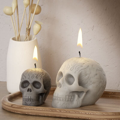 DIY Halloween dropper glue large, medium, small flame pattern skull gypsum candle ornament silicone mold