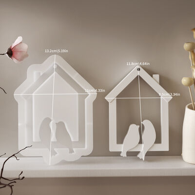 DIY crystal dropper resin mirror house, bird hanging, gypsum ornaments hanging, silicone mold