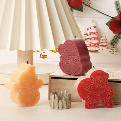 DIY Drip Glue Matte Elk Snowman Old Man Bell Christmas Tree Aromatherapy Gypsum Candle Pendant Silicone Mold