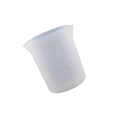Crystal dropper silicone measuring cup with built-in scale 350ml, 450ml, two spout split flow silicone mold wholesale