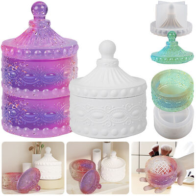 DIY Drip Glue Mold Gemstone Pattern Stacking Music Storage Box Silicone Mold Cross border Dedicated Grinding Tools
