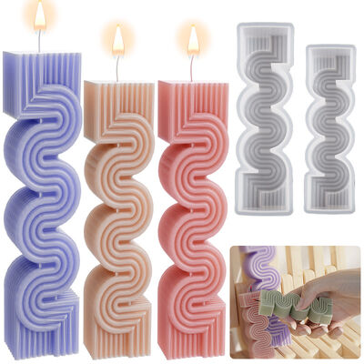 S-shaped geometric line candle mold wave column DIY handmade soap silicone mold candle aromatherapy ornament