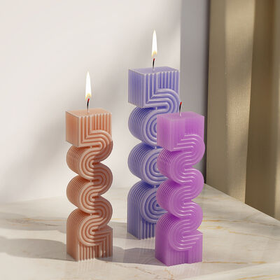 S-shaped geometric line candle mold wave column DIY handmade soap silicone mold candle aromatherapy ornament