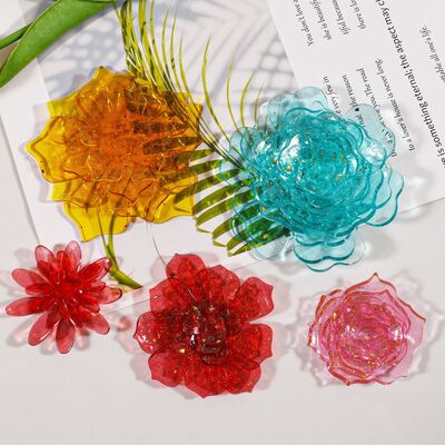 Crystal Dropping Gel Flower Silicone Mold DIY Rose Lotus Chrysanthemum Egg Flower Ornament Mold