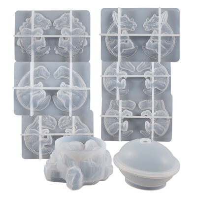 DIY crystal dropper egg shaped dragon egg baby flame rock night light base mirror silicone mold