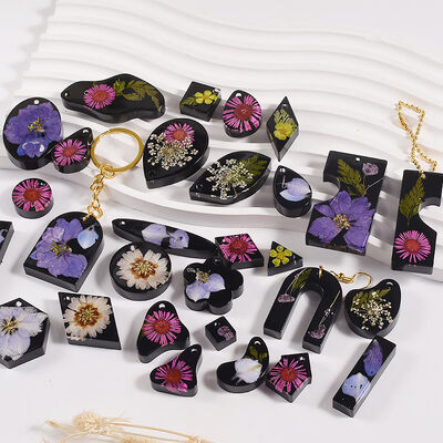 DIY crystal drop resin earrings pendant, silicone mold, irregular triangle, elliptical center, connected pendant