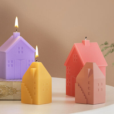 Dropping resin 3D three-dimensional house decoration grinding DIY aromatherapy gypsum candle smoke window house silicone mold