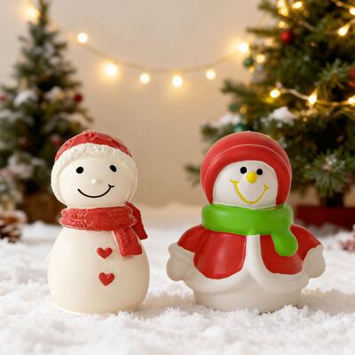 DIY Christmas Snowman Silicone Mold Aromatherapy Candle Scarf Cotton Coat Snowman Gypsum Dropping Mold