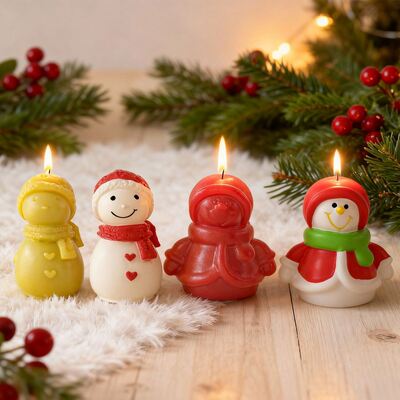 DIY Christmas Snowman Silicone Mold Aromatherapy Candle Scarf Cotton Coat Snowman Gypsum Dropping Mold
