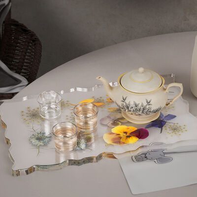 DIY Crystal Dropping Glue Irregular Tray Mold with Irregular Lace, Rectangular Pendulum, Fruit Tray, Gypsum Silicone Mold