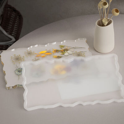 DIY Crystal Dropping Glue Irregular Tray Mold with Irregular Lace, Rectangular Pendulum, Fruit Tray, Gypsum Silicone Mold